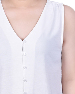 Thumbnail 3: NY COLLECTION NY Collection Petite Sleeveless Button Front Blouse 