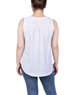 Thumbnail 4: NY COLLECTION NY Collection Petite Sleeveless Button Front Blouse 