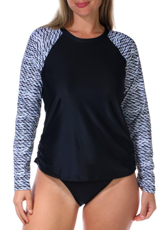 Thumbnail 4: Free Country Free Country Womens Long Sleeve Swim Shirt with Molded Cups 