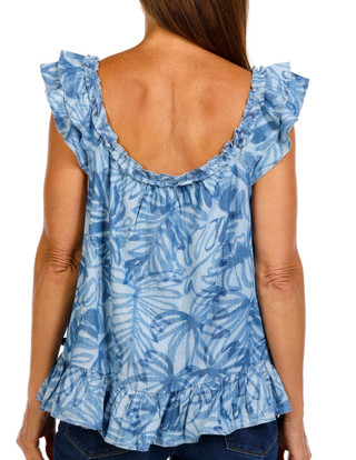 Thumbnail 2: Nautica Nautica Womens Sleeveless Ruffle Sleeve Top 