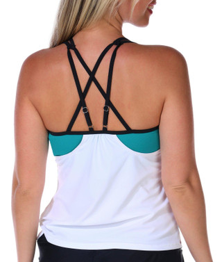 Thumbnail 3: Free Country Free Country Womens Side Tie Blouson Tankini 