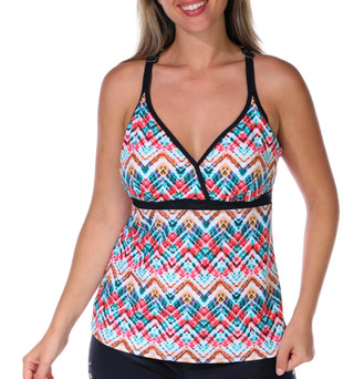 Thumbnail 1: Free Country Free Country Womens Macrame Back Tankini Top 
