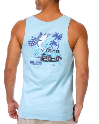 Thumbnail 4: REEL LEGENDS Reel Legends Mens Seabreeze Cotton Tank 