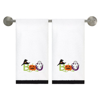 Thumbnail 1: Avanti Avanti Colorful Boo Halloween Hand Towels Set of 2 