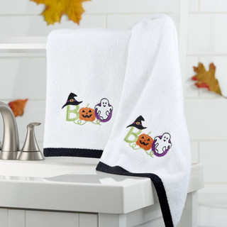 Thumbnail 2: Avanti Avanti Colorful Boo Halloween Hand Towels Set of 2 