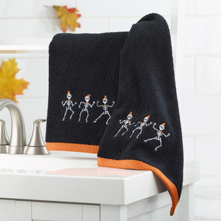 Thumbnail 2: Avanti Avanti Skeletons Halloween Hand Towels Set of 2 