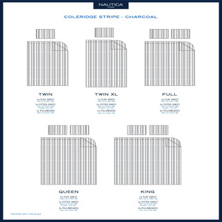 Thumbnail 21: Nautica Nautica Coleridge Stripe Sheet Set 