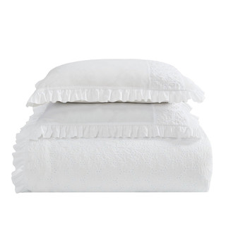 Thumbnail 29: Laura Ashley Laura Ashley Eyelet Ruffle Comforter & Sham Set 