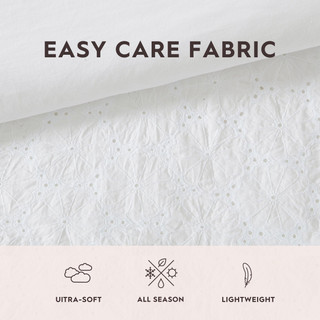 Thumbnail 35: Laura Ashley Laura Ashley Eyelet Ruffle Comforter & Sham Set 