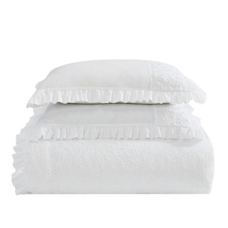 Thumbnail 40: Laura Ashley Laura Ashley Eyelet Ruffle Comforter & Sham Set 