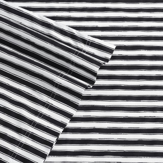 Thumbnail 3: Betsey Johnson Betsey Johnson Sketchy Stripe Sheet Set Black 