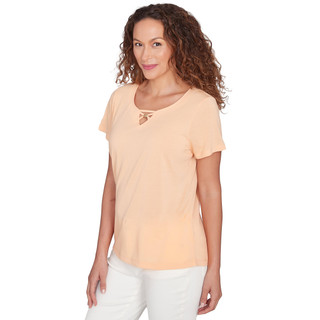 Thumbnail 4: Hearts of Palm Hearts of Palm Womens Short Sleeve Strap Neck Top 