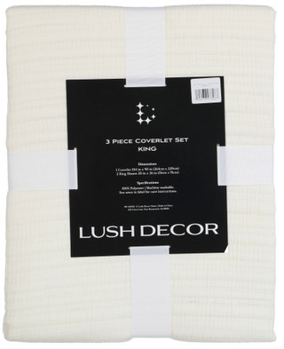 Thumbnail 3: LUSH Lush Decor Dot N Dash 3-Piece Coverlet Set 