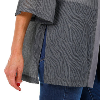 Thumbnail 3: NY COLLECTION NY Collection Womens Embossed Open Front Cardigan 