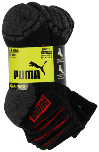 Thumbnail 1: Puma Puma Boys 6 Pk High Quarter Crew Training Socks 