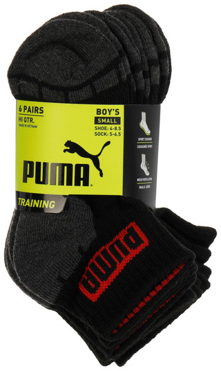 Thumbnail 2: Puma Puma Boys 6 Pk High Quarter Crew Training Socks 