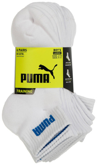 Thumbnail 1: Puma Puma Boys 6 Pk High Quarter Crew Training Socks 