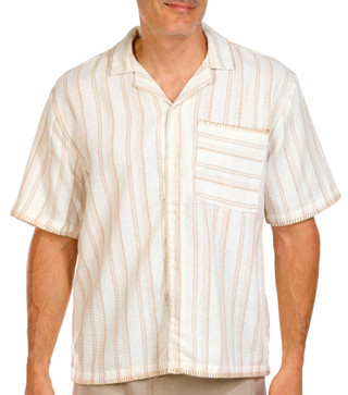 Thumbnail 1: MALIBU Malibu Men's Short Sleeve Woven Button Down Shirt 