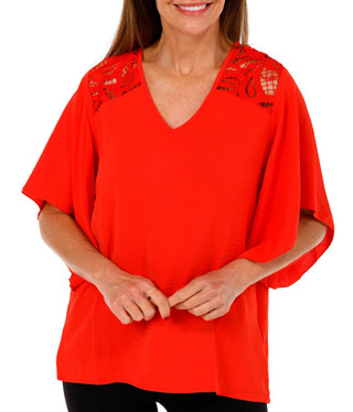 Thumbnail 1: RUNWAY READY Runway Ready Womens Short Sleeve Batwing Solid Top 