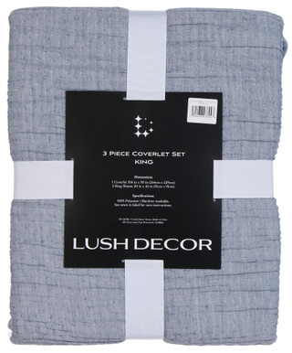 Thumbnail 3: LUSH Lush Decor Top Stitch 3-Piece Coverlet Set 