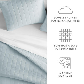 Thumbnail 15: IENJOY HOME Home Collections Premium Soft Square Quilted Coverlet Set 
