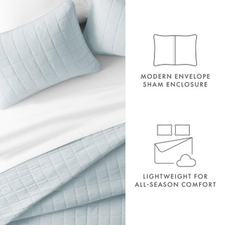 Thumbnail 13: IENJOY HOME Home Collections Premium Soft Square Quilted Coverlet Set 