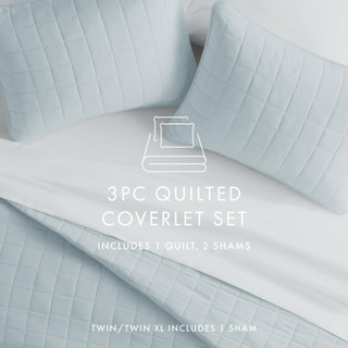 Thumbnail 20: IENJOY HOME Home Collections Premium Soft Square Quilted Coverlet Set 
