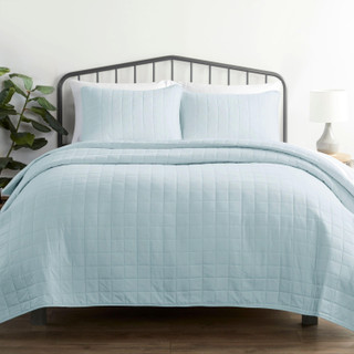 Thumbnail 4: IENJOY HOME Home Collections Premium Soft Square Quilted Coverlet Set 