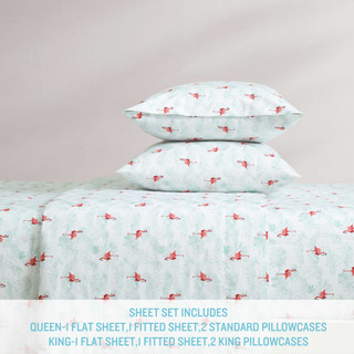 Thumbnail 10: Tommy Bahama Tommy Bahama Flamingo Santa Cotton Percale Sheet Set 