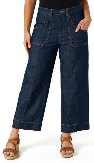 Thumbnail 1: Nautica Nautica Womens Contrast Stretch Denim Culottes 