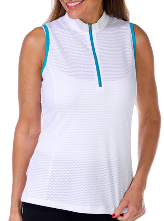 Thumbnail 4: PGA TOUR PGA TOUR Womens Textured Sleeveless Top 