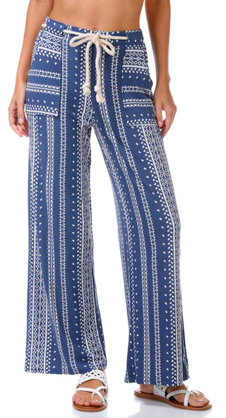 Thumbnail 1: Derek Heart Derek Heart Juniors Geometric Print Wide Leg Pants 
