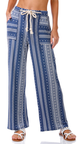 Thumbnail 4: Derek Heart Derek Heart Juniors Geometric Print Wide Leg Pants 