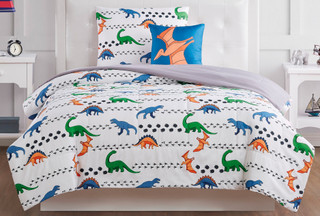 Thumbnail 2: My World My World Kids Dino Tracks Comforter Set 