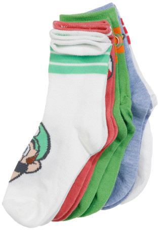 Thumbnail 2: Super Mario Brothers Super Mario 5 Pk Crew Socks 