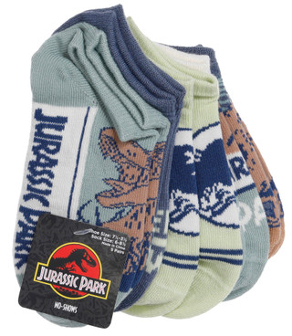 Thumbnail 1: Jurassic Park Jurassic Park 5 Pk No Show Socks 