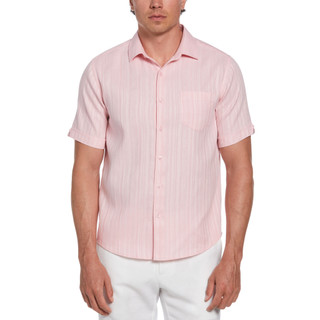 Thumbnail 1: Cubavera Cubavera Men's Linen Blend Dobby Short Sleeve Buttoned Shirt 