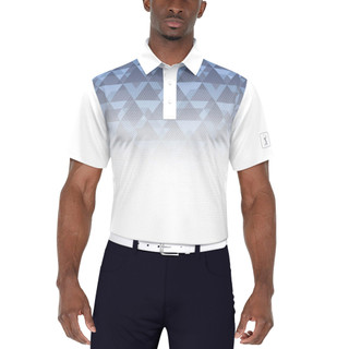 Thumbnail 1: PGA TOUR PGA TOUR Mens Ombre Geo Print Golf Polo 