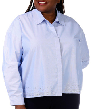 Thumbnail 1: Kaktus Kaktus Plus Rhinestone Button Down Top 