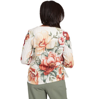 Thumbnail 2: Alfred Dunner Alfred Dunner Petite Drama Floral Print 3/4 Sleeve Top 