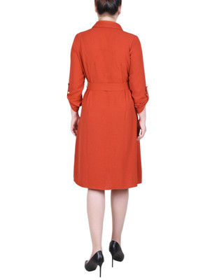 Thumbnail 3: NY COLLECTION NY Collection Petite Long Roll Tab Sleeve Shirtdress 