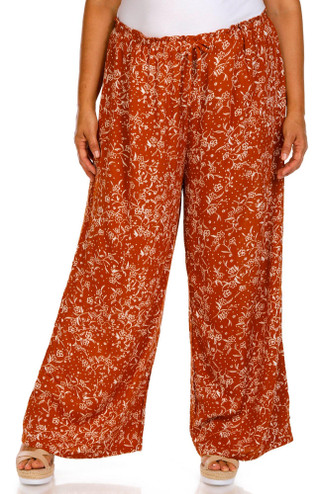 Thumbnail 1: Kaktus Kaktus Plus Wide Leg Floral Pull On Pants 