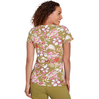 Thumbnail 2: Hearts of Palm Hearts of Palm  Womens Floral Blossom Short Sleeve Top 