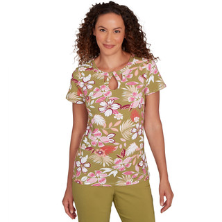 Thumbnail 1: Hearts of Palm Hearts of Palm  Womens Floral Blossom Short Sleeve Top 