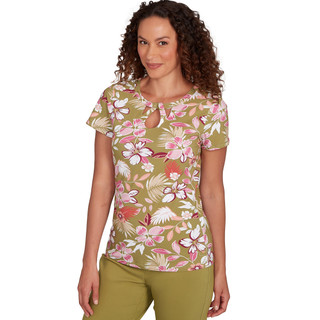 Thumbnail 4: Hearts of Palm Hearts of Palm  Womens Floral Blossom Short Sleeve Top 