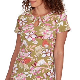 Thumbnail 5: Hearts of Palm Hearts of Palm  Womens Floral Blossom Short Sleeve Top 