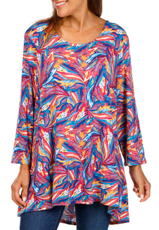 Thumbnail 3: Khakis & Co Khakis & Co Petite 3/4 Sleeve Print Top 