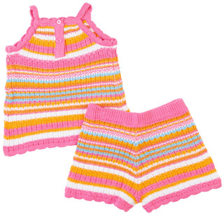 Thumbnail 2: Jessica Simpson Jessica Simpson Baby Girl 2 Pc Crochet Shorts Set 