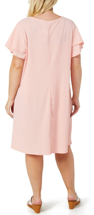 Thumbnail 2: C'est La Vie C'est La Vie Plus Short Sleeve Double Ruffle Jacquard Dress 