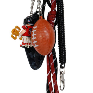 Thumbnail 2: QUEENS DESIGNS Football Theme Bag Charm with Star Carabiner 